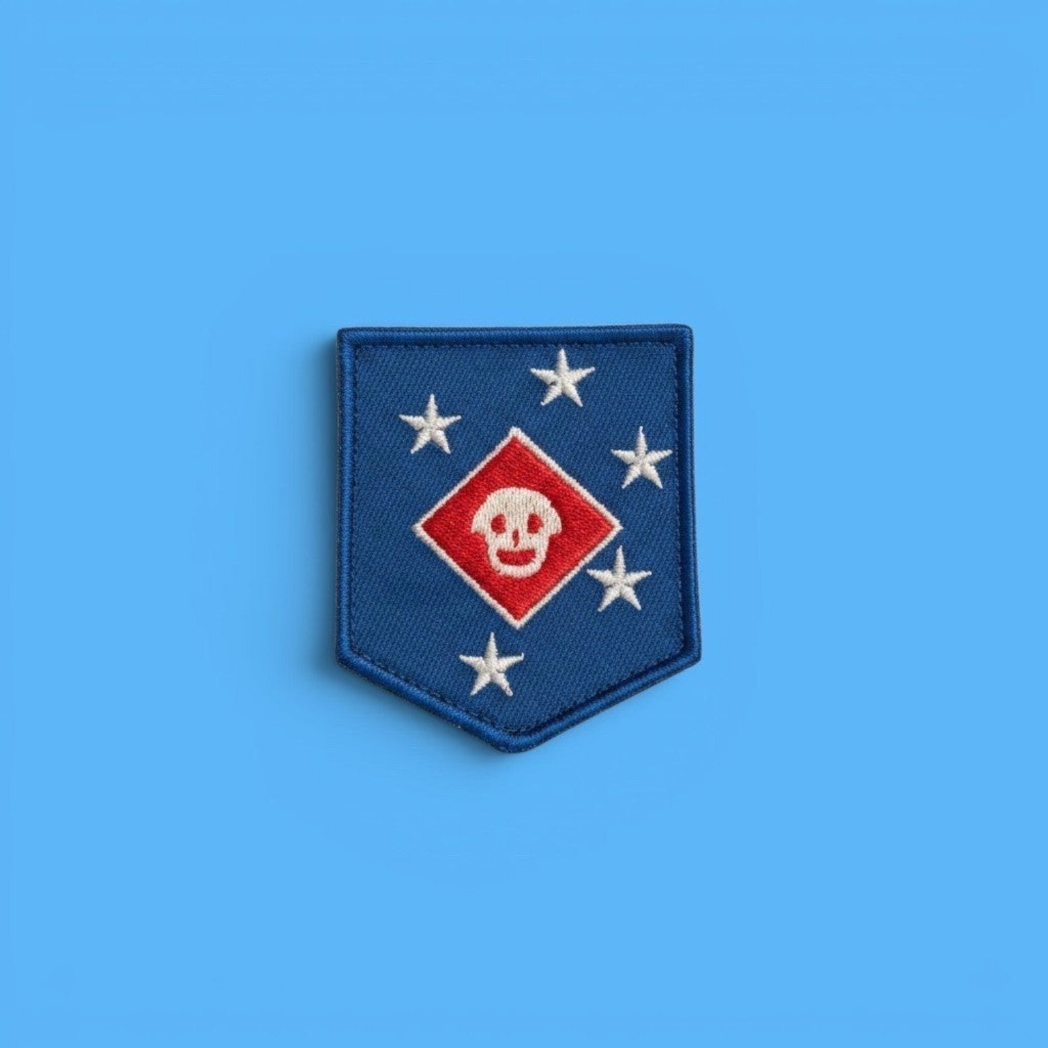 MAKSIGOR нашивка МОРСЬКІ РЕЙДЕРИ ВМС США / MARSOC Marine Raiders, синя з червоним ромбом та черепом, 8/6.7см