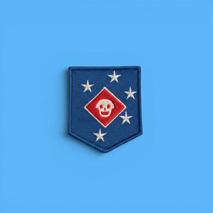 MAKSIGOR нашивка МОРСЬКІ РЕЙДЕРИ ВМС США / MARSOC Marine Raiders, синя з червоним ромбом та черепом, 8/6.7см