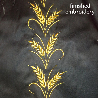 Men's branded shirt with embroidery. Golden Ears of Wheat.